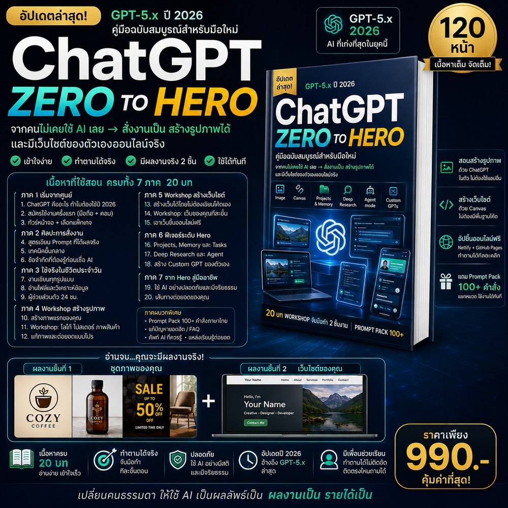 รายละเอียดอีบุ๊ก ChatGPT Zero to Hero