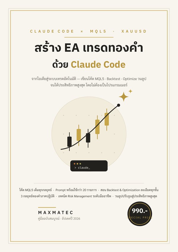 ปกอีบุ๊ก สร้าง EA เทรดทองด้วย Claude Code