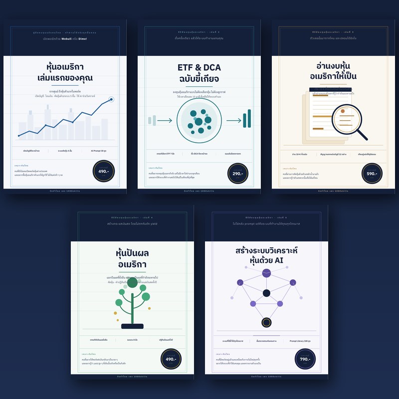 US Stock Series — แพ็ก Complete ครบ 5 เล่ม + Master Sheet